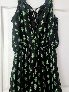 Black Cactus Print Sundress